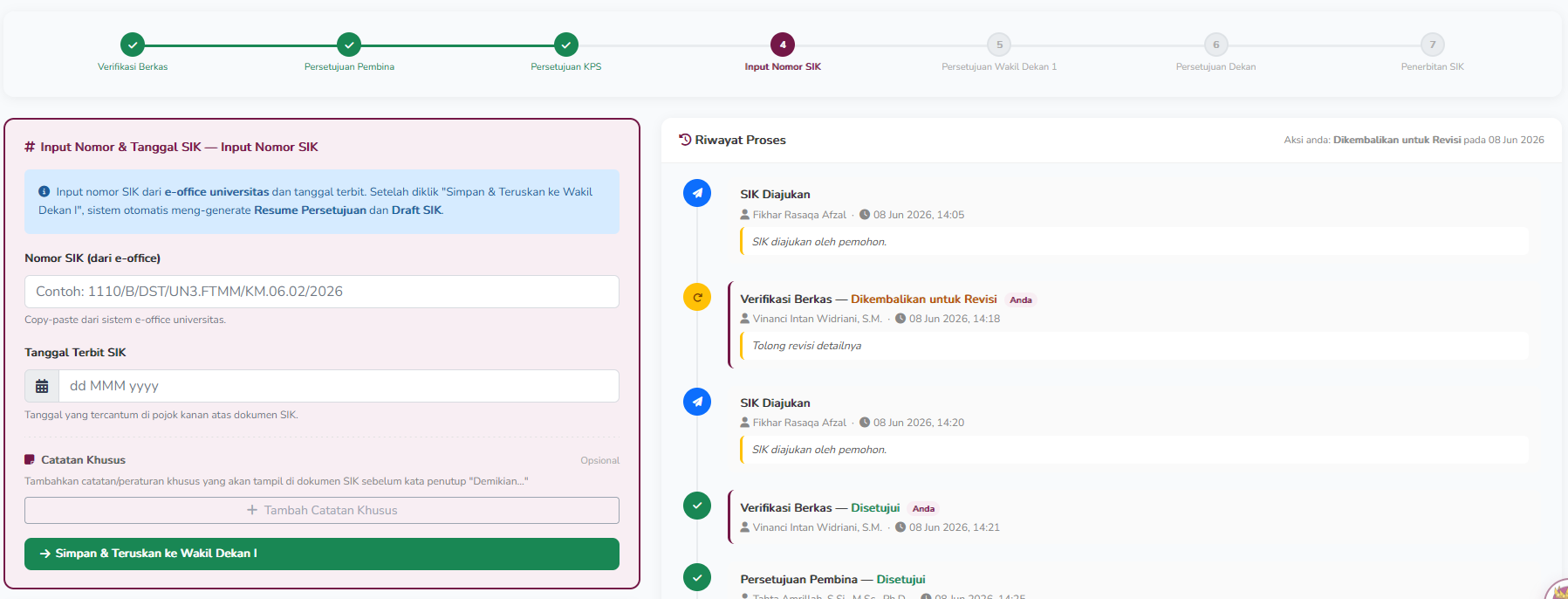 Form Input Nomor SIK