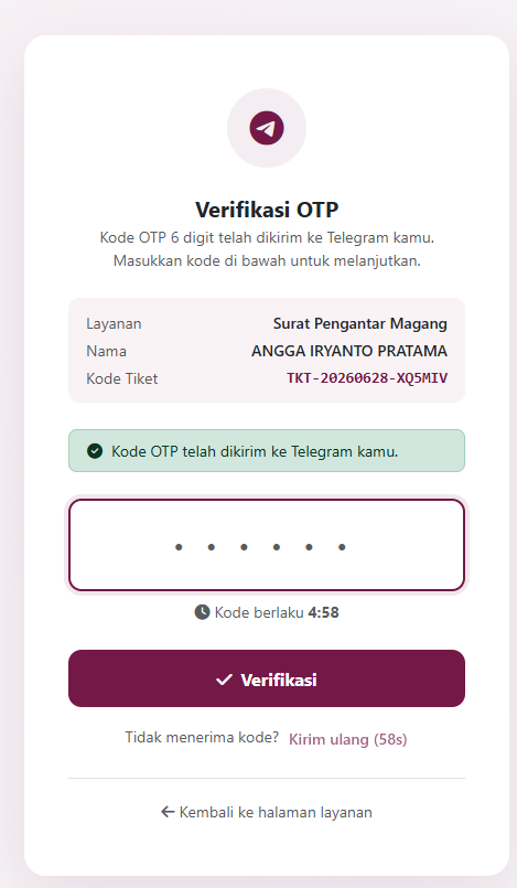 Form Verifikasi OTP