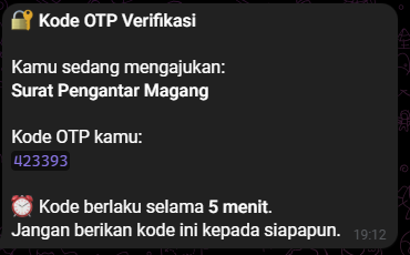 Kode OTP yang Diterima via Telegram